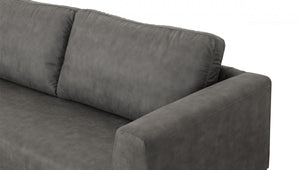 Homeroots 87" Dark Gray Sofa With Black Legs   480930
