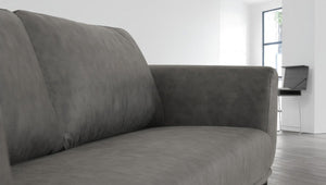 Homeroots 87" Dark Gray Sofa With Black Legs   480930