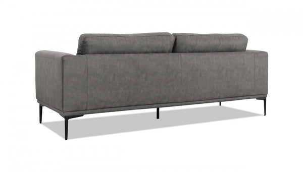 Homeroots 87" Dark Gray Sofa With Black Legs   480930