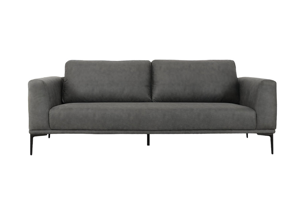 Homeroots 87" Dark Gray Sofa With Black Legs   480930