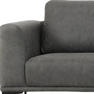Homeroots 87" Dark Gray Sofa With Black Legs   480930