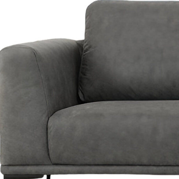 Homeroots 87" Dark Gray Sofa With Black Legs   480930