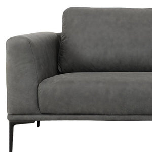 Homeroots 87" Dark Gray Sofa With Black Legs   480930