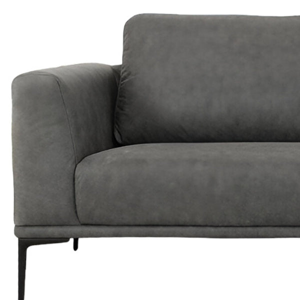 Homeroots 87" Dark Gray Sofa With Black Legs   480930
