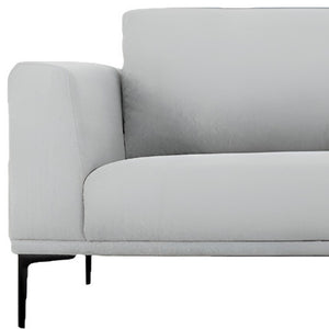 Homeroots 87" Light Gray Sofa With Black Legs   480931