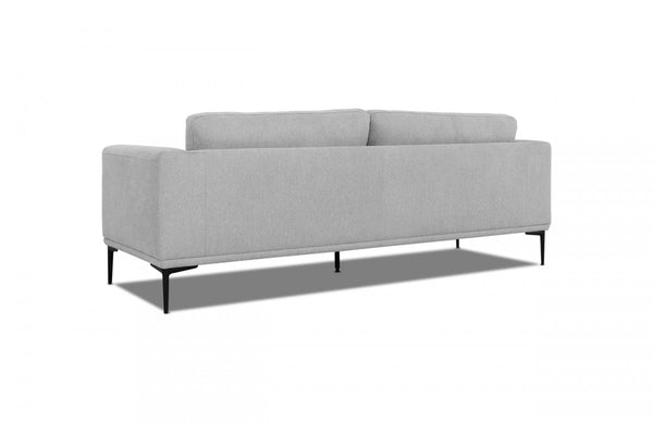 Homeroots 87" Light Gray Sofa With Black Legs   480931