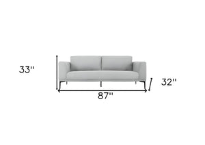 Homeroots 87" Light Gray Sofa With Black Legs   480931