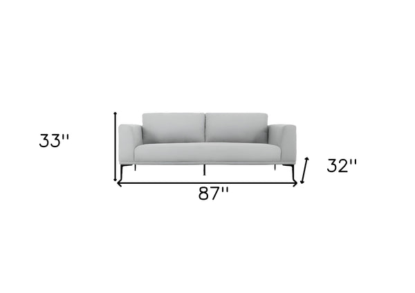 Homeroots 87" Light Gray Sofa With Black Legs   480931