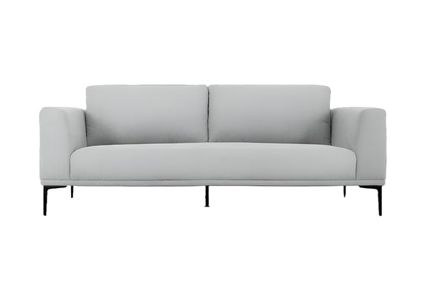 Homeroots 87" Light Gray Sofa With Black Legs   480931