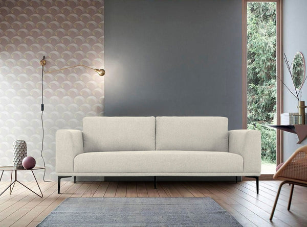 Homeroots 87" Beige Sofa With Black Legs   480932