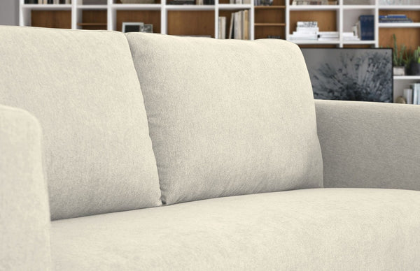 Homeroots 87" Beige Sofa With Black Legs   480932