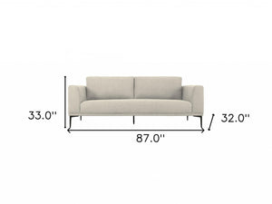 Homeroots 87" Beige Sofa With Black Legs   480932