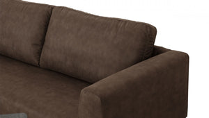 Homeroots 87" Brown Sofa With Black Legs   480933