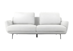 Homeroots 89" Off White Sofa With Black Legs   480934