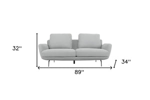 Homeroots 89" Light Gray Sofa With Black Legs   480935