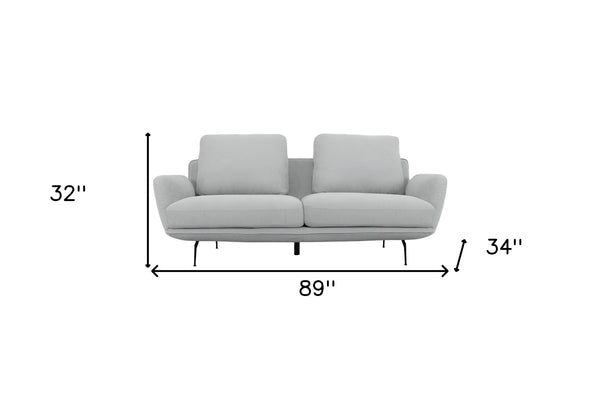 Homeroots 89" Light Gray Sofa With Black Legs   480935
