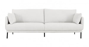 Homeroots 85" Off White Sofa With Black Legs   480936