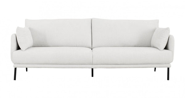 Homeroots 85" Off White Sofa With Black Legs   480936