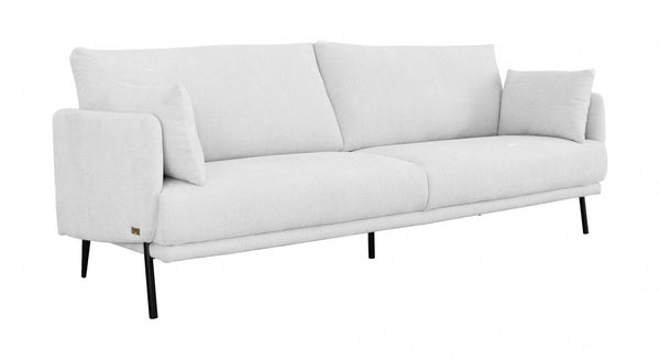 Homeroots 85" Off White Sofa With Black Legs   480936