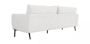 Homeroots 85" Off White Sofa With Black Legs   480936
