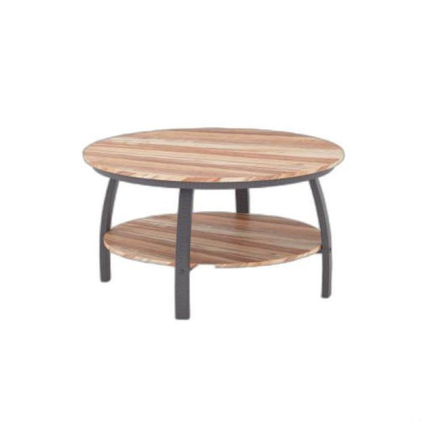 Homeroots 35" Two Tier Wood Grain Oak Manufactured Wood Round Coffee Table   480958