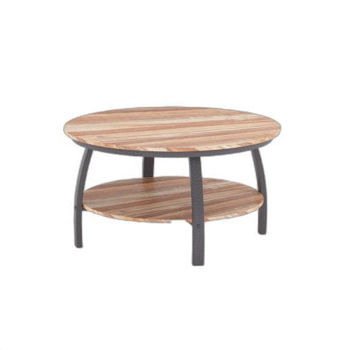 Homeroots 35" Two Tier Wood Grain Oak Manufactured Wood Round Coffee Table   480958