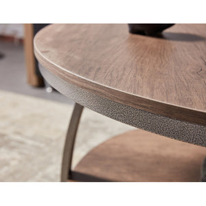 Homeroots 35" Two Tier Brown Manufactured Wood Round Coffee Table   480960