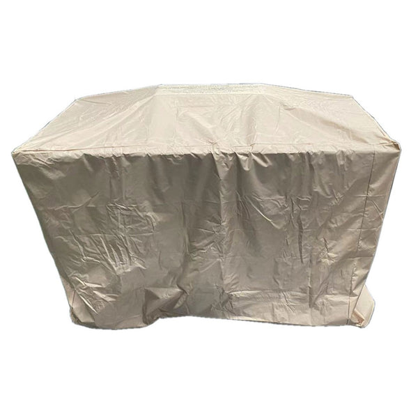 HomeRoots 50000 BTU Brown Steel Propane Fire Pit Table with Clear Glass Top & Cover – Stylish Outdoor Heating 480980