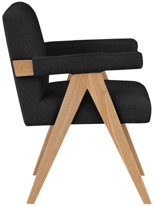 Woodloch Black Boucle Fabric Accent Chair 480Black Meridian Furniture