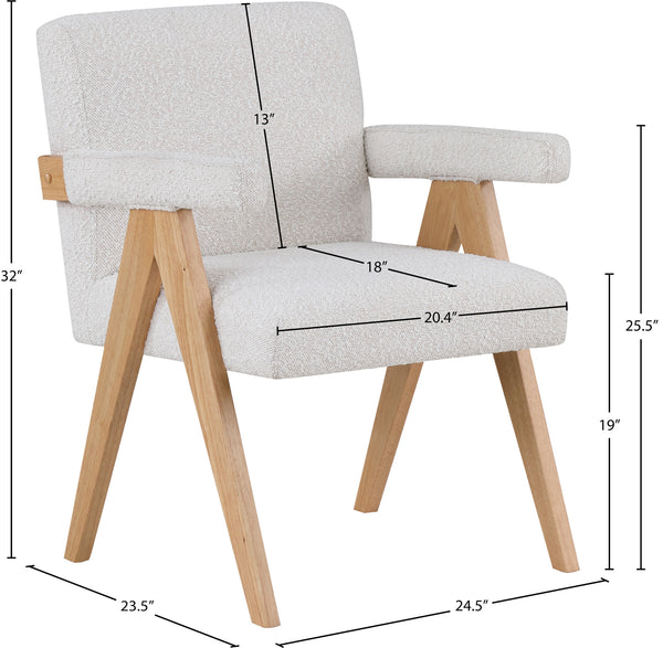Woodloch Cream Boucle Fabric Accent Chair 480Cream Meridian Furniture