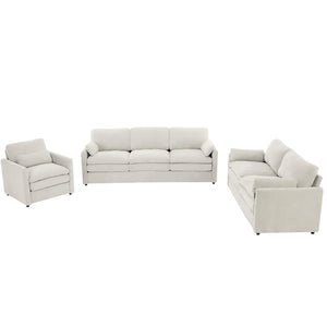English Elm 101.2" Modular Chenille Sectional Sofa with Tufted Cushions and Deep Seating for Living Room Beige N719S001923A