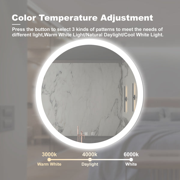English Elm 24Inch Bathroom Led Vanity Mirror – Dimmable Touch Control, Anti-Fog, Cri 95, Waterproof Elegance W1992P211219