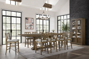 English Elm Counter Height Saddle Stool with Hickory Veneer Saddle Seat and Hand-Forged Metal Base, Durable Design Almond 42.75 L x 24 W x 13.75 H B2699P383854