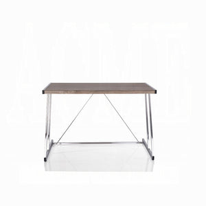 English Elm Rectangular Rustic Industrial Writing Desk with Metal Frame, 2-Tier Open Shelves for Storage and PC Ancient Oak,Chrome B016P312652