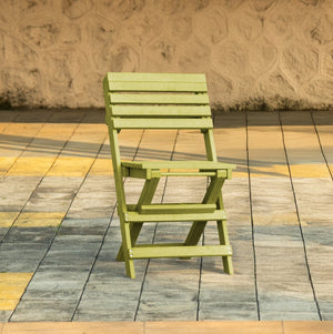 English Elm Coastal Bay Recycled Hdpe Folding Bistro Chair for Patio and Balcony Use Yellow B2745P409661