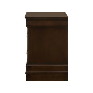 English Elm MDF Nightstand with 2 Drawers — Classic Wood Veneer Nightstand with Metallic Hardware and Tapered Legs Cappuccino B016P254522