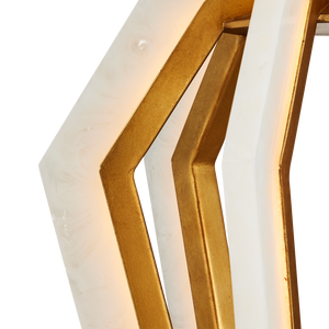 Riviere Pendant Light - Stunning Modern Teardrop Design in Gold Leaf with Adjustable Height & LED Glow