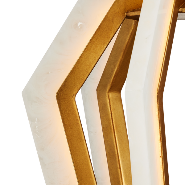 Riviere Pendant Light - Stunning Modern Teardrop Design in Gold Leaf with Adjustable Height & LED Glow