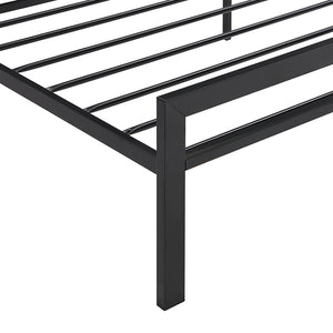 English Elm Twin Sturdy Metal Bed Frame for Twin Mattress — Quiet, Tool-Included Assembly, No Box Spring Needed, 300LB Capacity Black 43.7 L x 24 W x 3.35 H W2297P347753