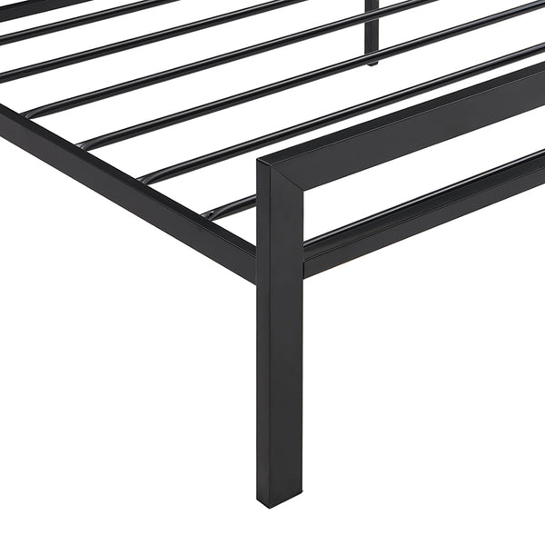 English Elm Twin Sturdy Metal Bed Frame for Twin Mattress — Quiet, Tool-Included Assembly, No Box Spring Needed, 300LB Capacity Black 43.7 L x 24 W x 3.35 H W2297P347753