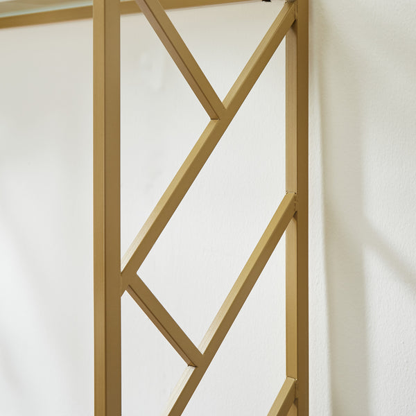 Homeroots 12" Clear And Gold Glass Frame Console Table   481012