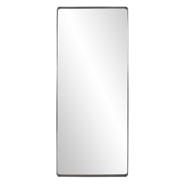 Howard Elliott Steele Oversized Rectangular Mirror With Brushed Stainless Steel Frame For Modern Home Décor Silver Stainless Steel 48103-howard-elliott