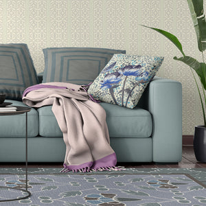 Homeroots 20" X 20" Blue And Green Butterfly Broadcloth Floral Zippered Pillow   481032