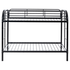English Elm Metal Twin Over Twin Bunk Bed - Heavy Duty Metal Frame with Dual Ladders, Full-Length Safety Rails, Low-Profile Space-Saving Design Black W3752P378564