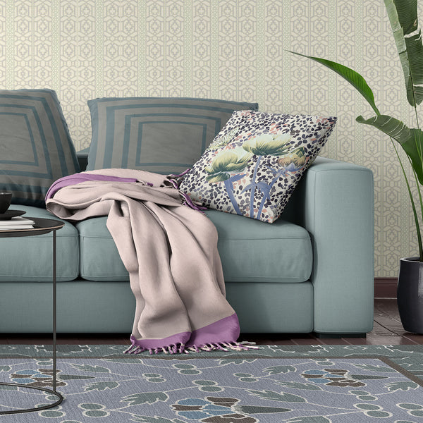 Homeroots 20" X 20" Blue And Black Butterfly Broadcloth Floral Zippered Pillow   481038