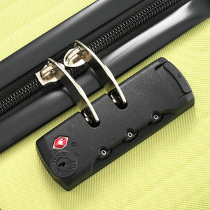 English Elm Luggage Set Three Piece Hard Shell Abs Suitcases with Spinner Wheels Tsa Lock Travel Tea Green N730P304620G