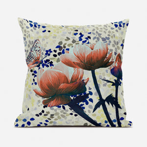 Homeroots 5" Green And Yellow Butterfly Floral Broadcloth Throw Pillow   481044