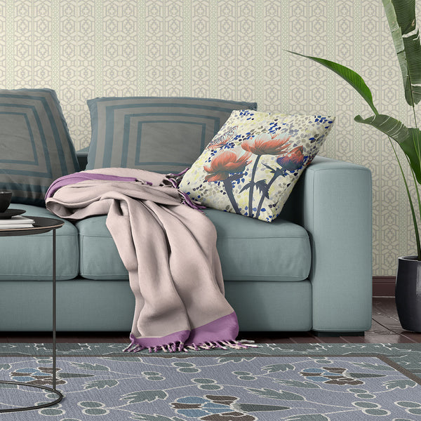 Homeroots 5" Green And Yellow Butterfly Floral Broadcloth Throw Pillow   481044