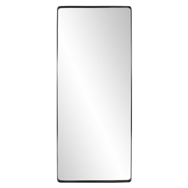 Howard Elliott Steele Oversized Rectangular Mirror With Brushed Stainless Steel Frame For Modern Home Décor Black Stainless Steel 48105-howard-elliott