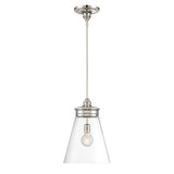 Emma 12'' Wide 1-Light Pendant - Polished Nickel 4811-PN-CL Norwell